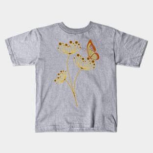 Retro Butterfly on Plant Kids T-Shirt